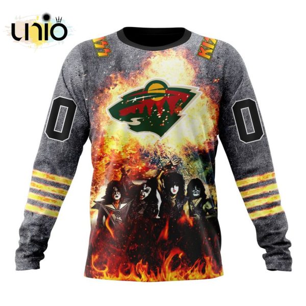 NHL Minnesota Wild Special Mix KISS Band Design Hoodie 3D