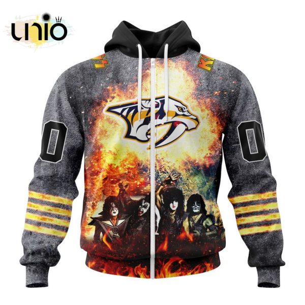 NHL Nashville Predators Special Mix KISS Band Design Hoodie 3D