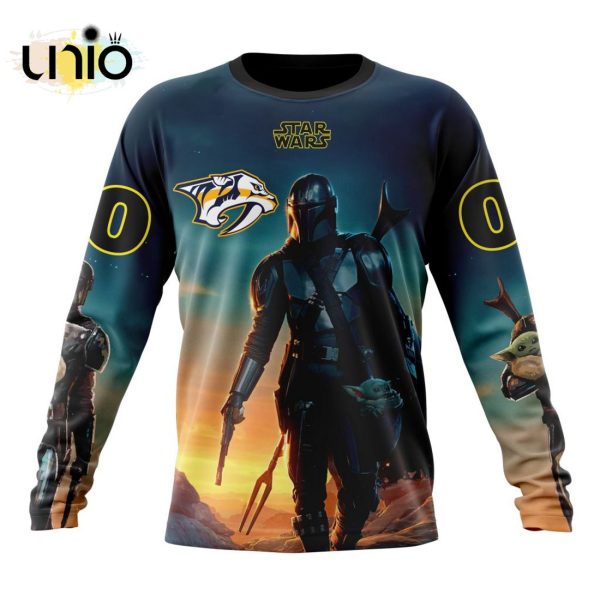 NHL Nashville Predators Special Star Wars The Mandalorian Design Hoodie 3D