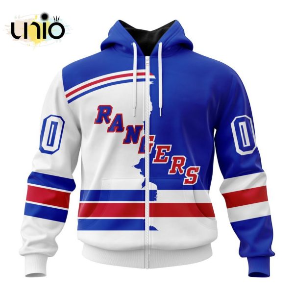 NHL New York Rangers Personalize 2024 Home Mix Away Kits Hoodie 3D