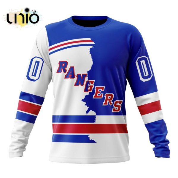 NHL New York Rangers Personalize 2024 Home Mix Away Kits Hoodie 3D