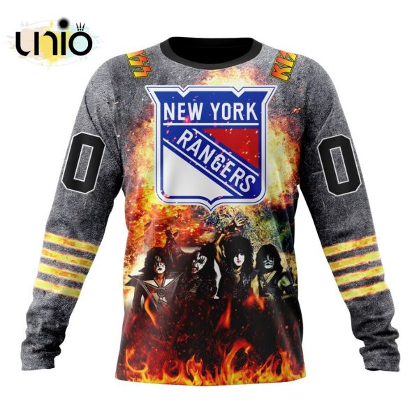 NHL New York Rangers Special Mix KISS Band Design Hoodie 3D