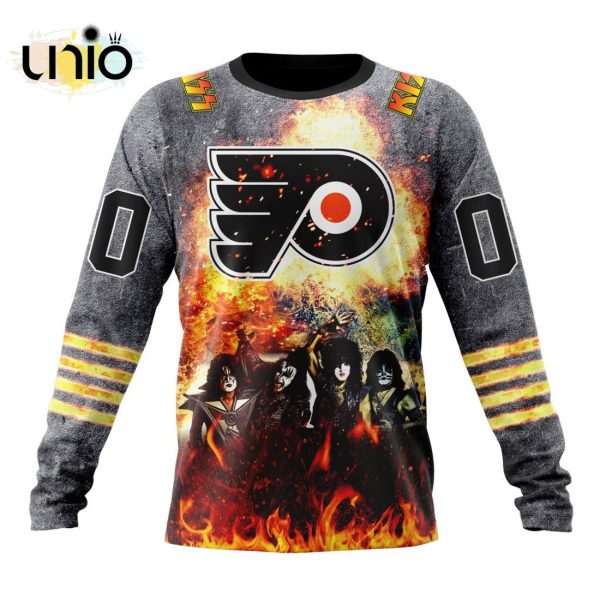 NHL Philadelphia Flyers Special Mix KISS Band Design Hoodie 3D