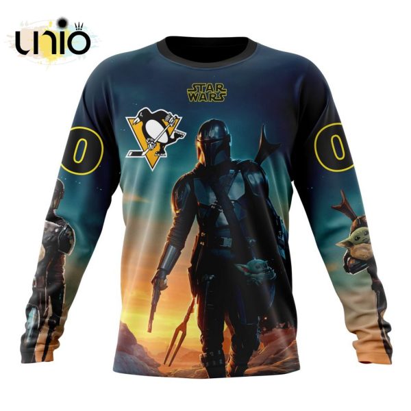 NHL Pittsburgh Penguins Special Star Wars The Mandalorian Design Hoodie 3D