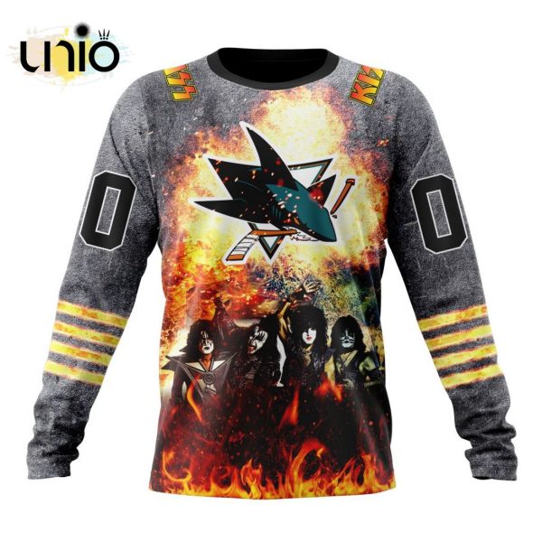 NHL San Jose Sharks Special Mix KISS Band Design Hoodie 3D