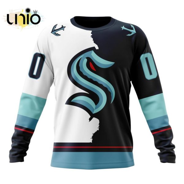 NHL Seattle Kraken Personalize 2024 Home Mix Away Kits Hoodie 3D