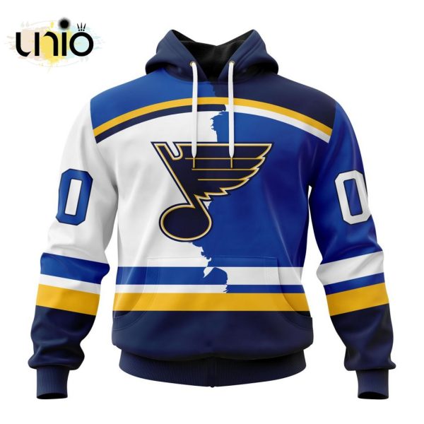 NHL St. Louis Blues Personalize 2024 Home Mix Away Kits Hoodie 3D