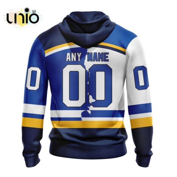 NHL St. Louis Blues Personalize 2024 Home Mix Away Kits Hoodie 3D