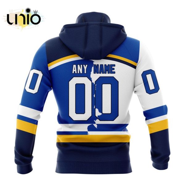 NHL St. Louis Blues Personalize 2024 Home Mix Away Kits Hoodie 3D