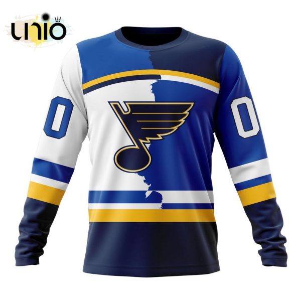 NHL St. Louis Blues Personalize 2024 Home Mix Away Kits Hoodie 3D