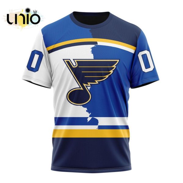 NHL St. Louis Blues Personalize 2024 Home Mix Away Kits Hoodie 3D