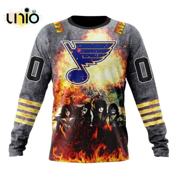 NHL St. Louis Blues Special Mix KISS Band Design Hoodie 3D