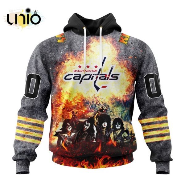 NHL Washington Capitals Special Mix KISS Band Design Hoodie 3D