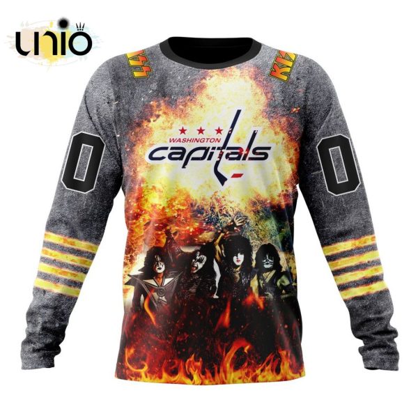 NHL Washington Capitals Special Mix KISS Band Design Hoodie 3D