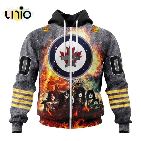 NHL Winnipeg Jets Special Mix KISS Band Design Hoodie 3D