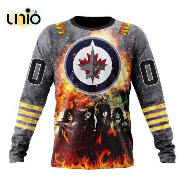 NHL Winnipeg Jets Special Mix KISS Band Design Hoodie 3D