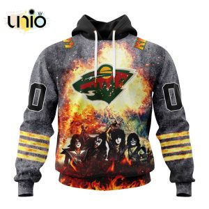 NHL Minnesota Wild Special Mix KISS Band Design Hoodie 3D