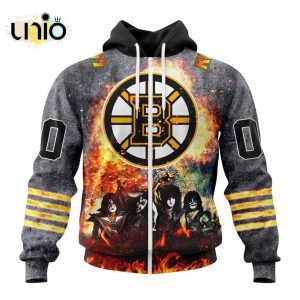 NHL Boston Bruins Special Mix KISS Band Design Hoodie 3D