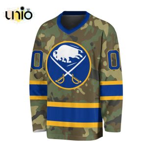 Custom NHL Buffalo Sabres Special Camo Design V-neck Long Sleeve
