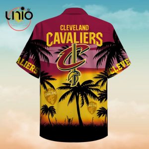 NBA Cleveland Cavaliers Wine Gold Palm Trees Hawaiian Shirt