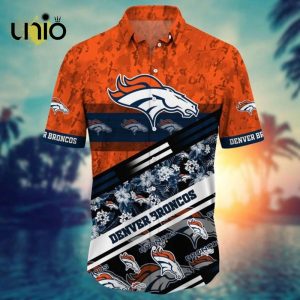 NFL Denver Broncos Tropical Flowers Orange Hawaiian Shirt Limited