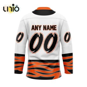 Custom Medicine Hat Tigers Reverse Retro Pattern Hockey Jersey