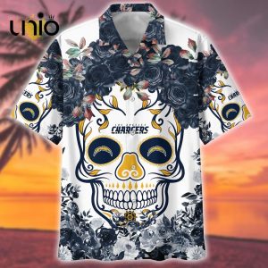 Los Angeles Chargers NFL Flower Skull Aloha Hawaiian Shirt Limited Edition