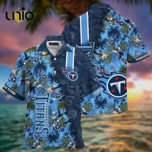 NFL Tennessee Titans Flowers Navy Blue Hawaiian Shirt Limited