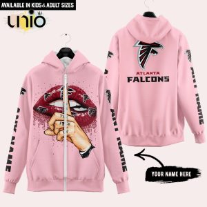 Atlanta Falcons Custom Name Shut The F Up Pink Hoodie