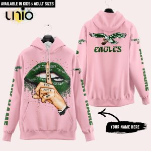 Philadelphia Eagles 1987 Custom Name Shut The F Up Pink Hoodie