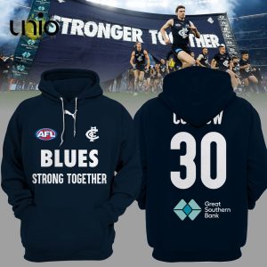 Carlton Blues AFL Charlie Curnow Strong Together Hoodie, Jogger, Cap