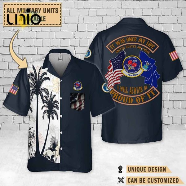 90th AMU 90th Aircraft Maintenance Unit Palm Tree Hawaiian Shirt