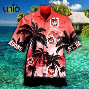 NRL St. George Illawarra Dragons Palm Tree Sunrise Hawaiian Shirt