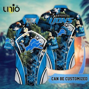 NFL Detroit Lions Custom Flower Summer Tropical Hawaiian Shirt