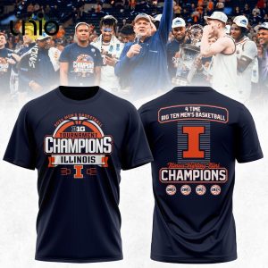 Illinois Fighting Illini 2024 Big Ten Conference Tournament Champions Navy Hoodie 3D