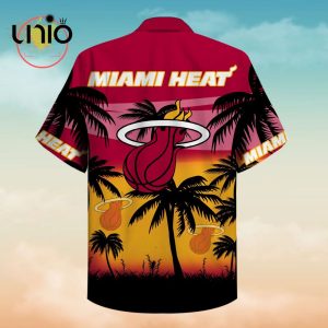 NBA Miami Heat Red Yellow Palm Trees Hawaiian Shirt