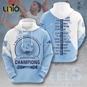 North Carolina Tar Heels Men’s Basketball Blue Hoodie 3D