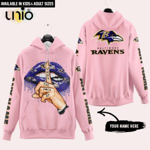 Baltimore Ravens Custom Name Shut The F Up Pink Hoodie