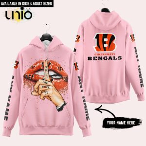 Cincinnati Bengals Custom Name Shut The F Up Pink Hoodie