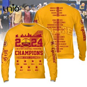 Iowa State Cyclones 2024 Men’s Basketball Champions Gold Hoodie