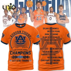 Auburn Tigers 2024 SEC Conference Tournament Champions Orange Hoodie 3D
