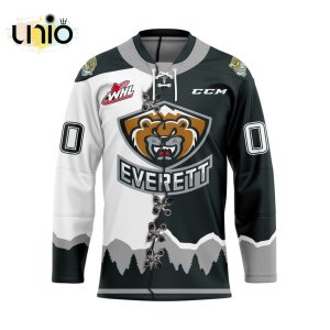 Custom Everett Silvertips Mix Home And Away Hockey Jersey