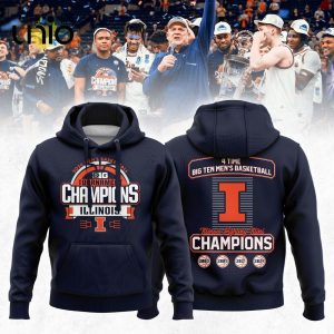 Illinois Fighting Illini 2024 Big Ten Conference Tournament Champions Navy Hoodie 3D