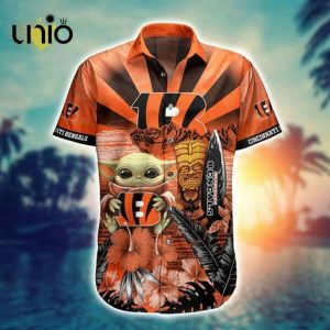 NFL Cincinnati Bengals Baby Yoda Orange Hawaiian Shirt