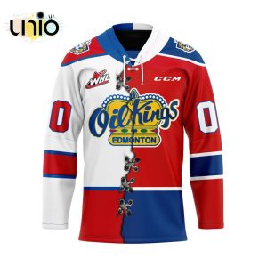 Custom Edmonton Oil Kings Mix Home And Away Hockey Jersey