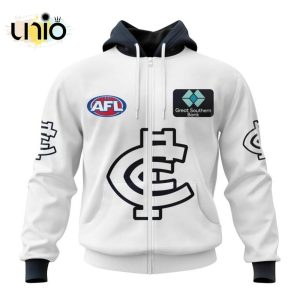 AFL Carlton Blues FC Custom White Hoodie 3D