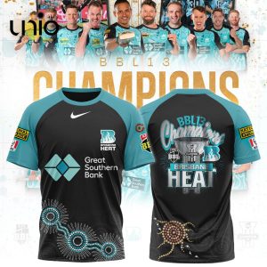 Brisbane Heat BBL 13 Men 2024 Champions Blue T-Shirt, Cap Limited