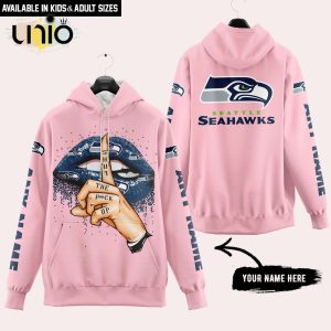 Seattle Seahawks Custom Name Shut The F Up Pink Hoodie