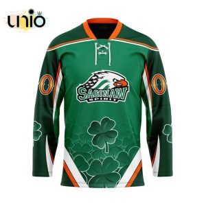 Custom Saginaw Spirit Team Hockey Jersey For St.Patrick Day