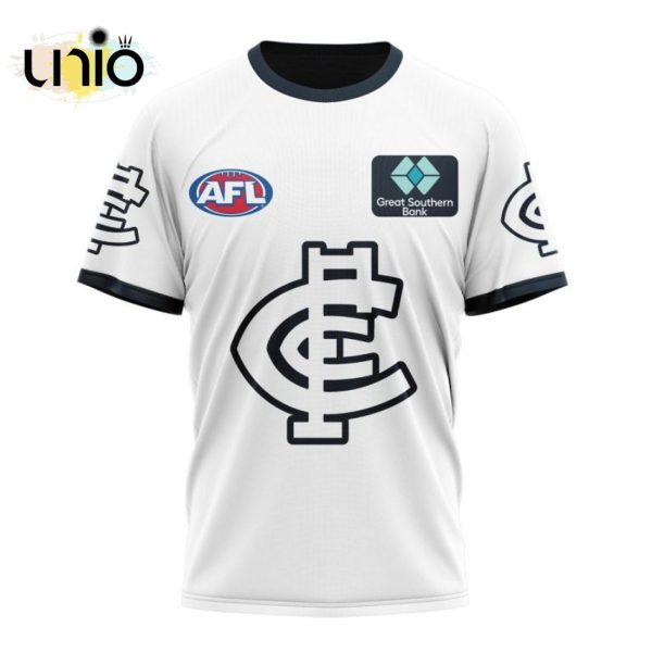 AFL Carlton Blues FC Custom White Hoodie 3D